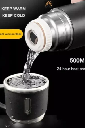 Vacuum Flask Set 500ML Double-Layer Stainless Steel 3 Cup