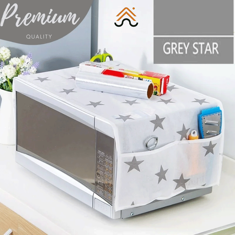 Oven & Microwave Cover Waterproof Oil Dust Protector with Double Side Pockets